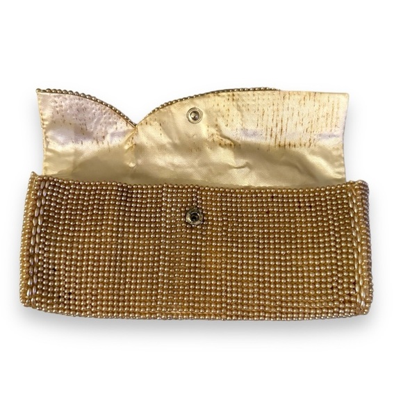 Vintage John Wind champagne beaded clutch - Picture 4 of 7